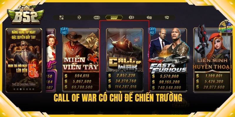 Call of war có chủ đề chiến trường
