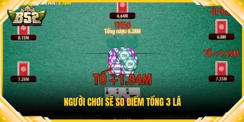 Người chơi sẽ so điểm tổng 3 lá